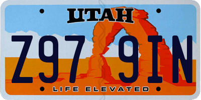 UT license plate Z979IN