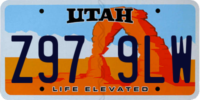 UT license plate Z979LW