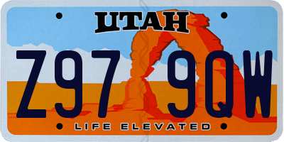 UT license plate Z979QW