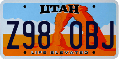 UT license plate Z980BJ