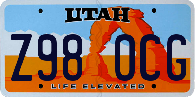 UT license plate Z980CG