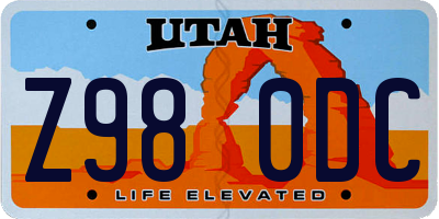 UT license plate Z980DC