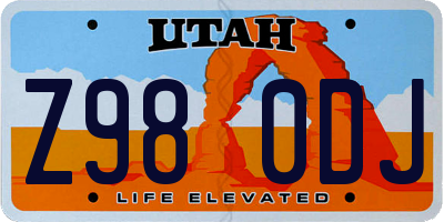 UT license plate Z980DJ