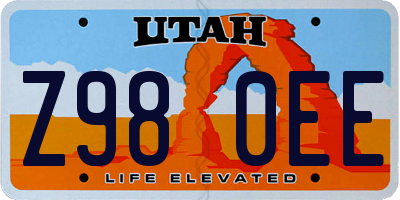 UT license plate Z980EE