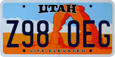 UT license plate Z980EG