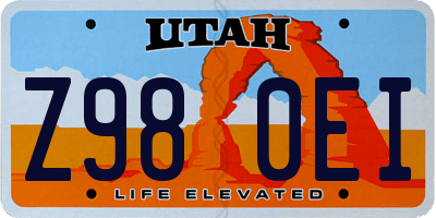 UT license plate Z980EI