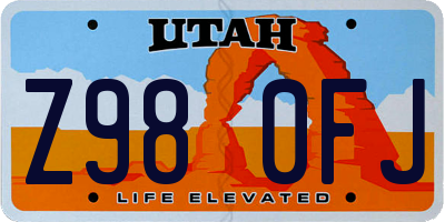 UT license plate Z980FJ