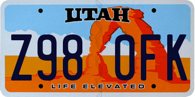 UT license plate Z980FK