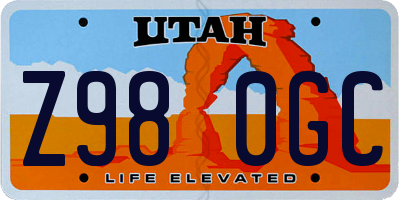 UT license plate Z980GC