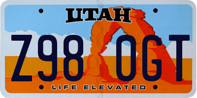 UT license plate Z980GT
