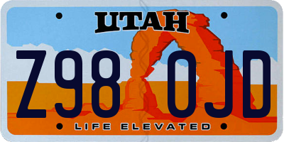 UT license plate Z980JD