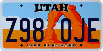 UT license plate Z980JE