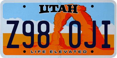 UT license plate Z980JI