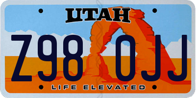 UT license plate Z980JJ