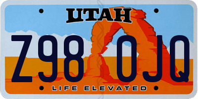 UT license plate Z980JQ