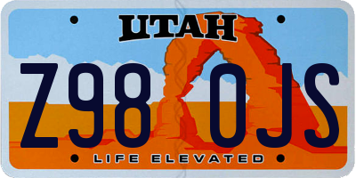UT license plate Z980JS