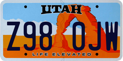 UT license plate Z980JW
