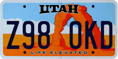 UT license plate Z980KD