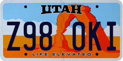 UT license plate Z980KI