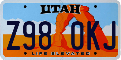 UT license plate Z980KJ