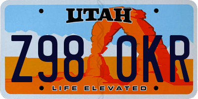 UT license plate Z980KR