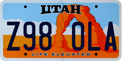UT license plate Z980LA