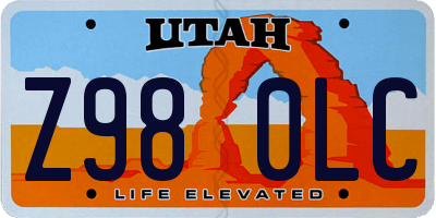 UT license plate Z980LC
