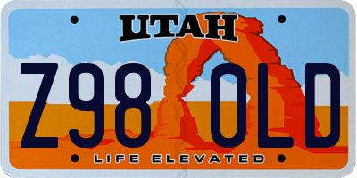 UT license plate Z980LD