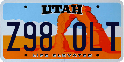 UT license plate Z980LT