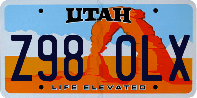 UT license plate Z980LX