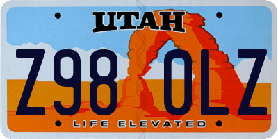 UT license plate Z980LZ