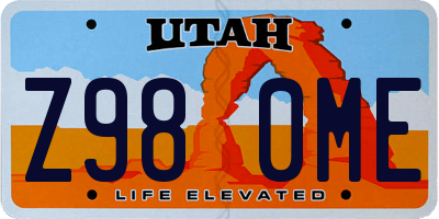 UT license plate Z980ME