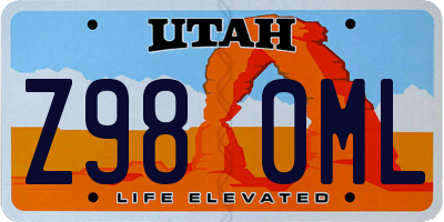 UT license plate Z980ML