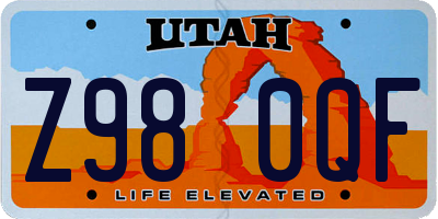 UT license plate Z980QF
