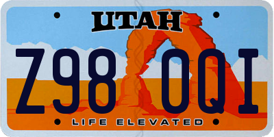 UT license plate Z980QI