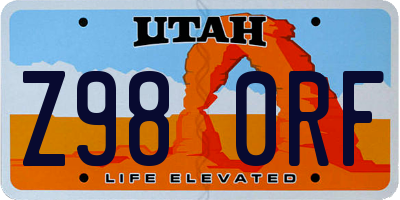 UT license plate Z980RF