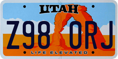 UT license plate Z980RJ