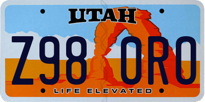 UT license plate Z980RO