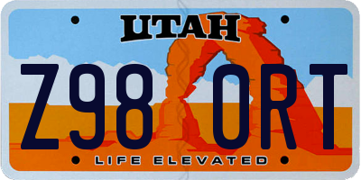 UT license plate Z980RT