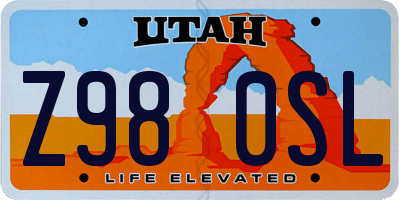 UT license plate Z980SL