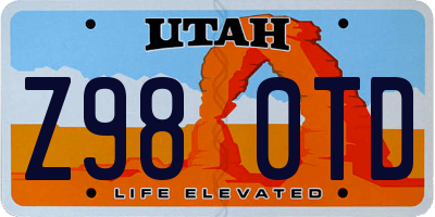 UT license plate Z980TD