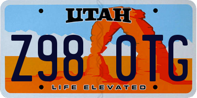 UT license plate Z980TG