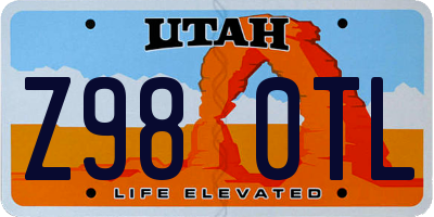 UT license plate Z980TL