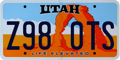 UT license plate Z980TS