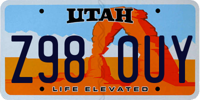 UT license plate Z980UY