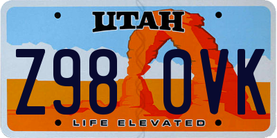 UT license plate Z980VK