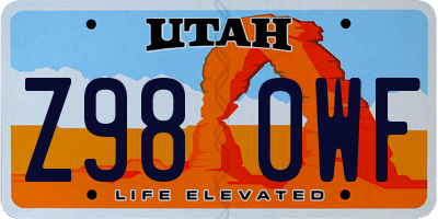 UT license plate Z980WF