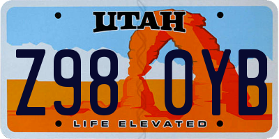 UT license plate Z980YB