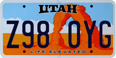 UT license plate Z980YG