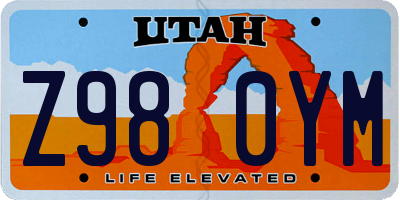 UT license plate Z980YM